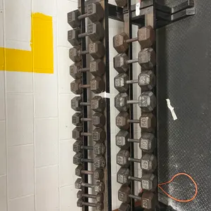 Dumbbell Set with Storage Rack, Includes: 2-#5, 2-#10, 2-#15, 2-#20, 2-#25, 2-#30, 2–#35, 2-#40, 2-#