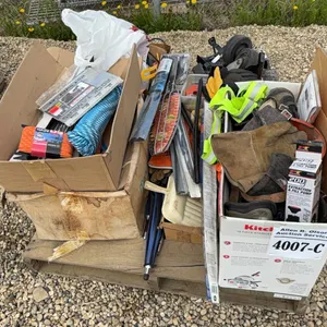 ASSORTED WORK GLOVES, WINDSHIELD WIPERS, LIGHT BULBS, ROPES, ROCK TAMERS, UMBRELLAS, CART WHEELS - DISPERSAL FOR JACE CRAFT INC.