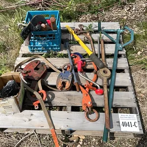 CHAIN BOOMER, PIPE CUTTER, PIPE DIE, 2 - ADJUSTABLE RIPPERS, 2 - LOCKING SUCTION CUPS, DENT PULLERS - DISPERSAL FOR JACE CRAFT INC.