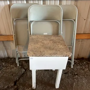 3 Fold Up Chairs and Small Table (W)