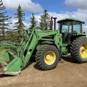 1991 JOHN DEERE 4255 MFWD Tractor w/ 740 Self-Levelling FEL, 7' Bucket & Grapple