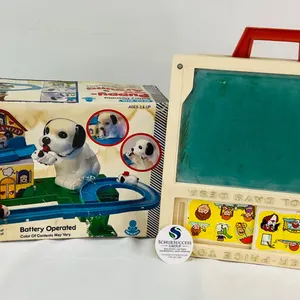 Fisher-Price Toys: School Days Desk and Blue-Box Puppy-Go-Around