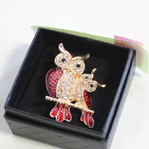 MOTHER & BABY OWL BROOCH