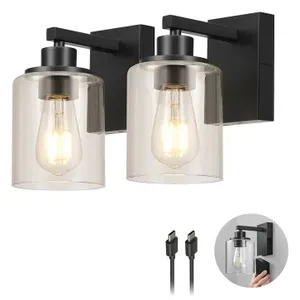 Globe 2-Pack Rechargeable Wall Sconces