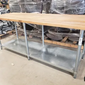 Boos Wood Top Stainless Steel Bottom Table
 UNRESERVED
