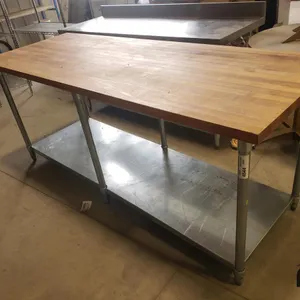 Boos Wood Top Stainless Steel Bottom Table
 UNRESERVED