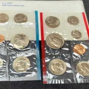 1980 12 Coin Double Mint Set w/