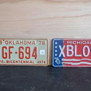 Bicentennial License Plates FOR DECORATIVE USE