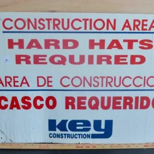 Construction hard hat area Coroplast Sign