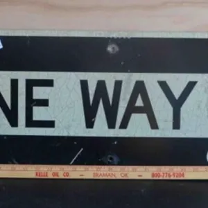 Double-sided One Way Metal Sign