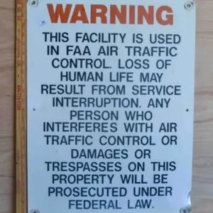 Warning FAA sign Metal Sign
