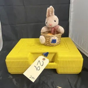Plastic toy Box w/Legos & Easter D�cor