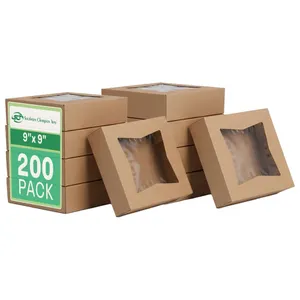 SCT 9x9x2.5 Kraft Window Bakery Boxes