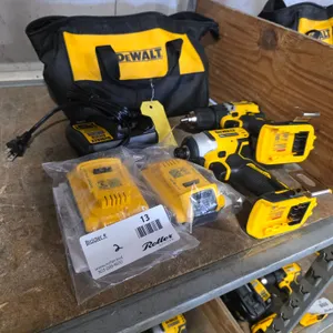 Dewalt DCF809 Impact Driver and DCD794 Drill Driver Cordless Tool Set, 20V, (2) Batteries and Bag