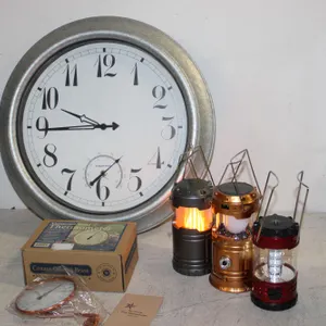 Clock, Lanterns & Thermometer
