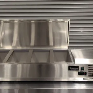 NEW 46" REFRIGERATED STAINLESS TOPPING RAIL, OMCAN 46658