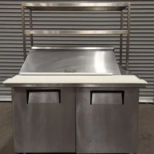 TRUE TSSU-48-18M-B 48" REFRIGERATED SANDWICH/SALAD PREP TABLE WITH DOUBLE OVERSHELF