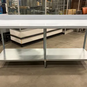 NEW 48" X 30" STAINLESS STEEL WORK TABLE WITH BACKSPLASH AND UNDERSHELF