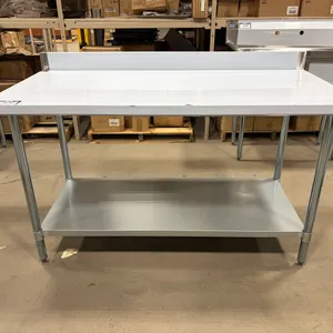 NEW 60" X 30" STAINLESS STEEL WORK TABLE WITH BACKSPLASH AND UNDERSHELF