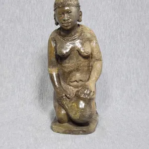Shona Carved Statue of a Woman. Signed by the Artist. 9 x 4 x 5. A4