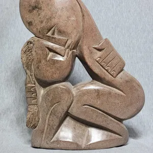 Kissing Shona Lovers. Signed by Artist Farai Tendai. 13 x 10.5 x 2. A3