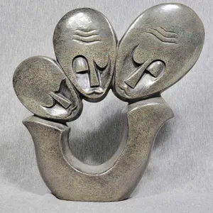 Shona Stone Carved Unity Statue. Signed by Artist Farai Tendai. 11 x 11 x 2. A2