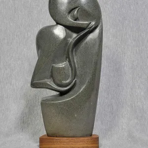 Shona Stone Carving. Man Smoking a Pipe. 11.5 x 5 x 1.5. A2