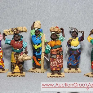 Dolls of Zimbabwe. 6 Dolls Hand Crafted in Zimbabwe by Trish Syer. These Dolls Depict the Daily Activities in Rural and Urban Life in Africa. 8" -