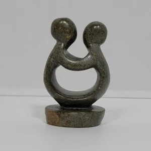 Shona Couple Statue. Hand Carved in Zimbabwe. See photos.  4" x 2.5 x 1.5". D4