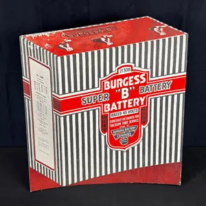 VINTAGE BURGESS SUPER "B" BATTERY STORE CARDBOARD STAND DISPLAY