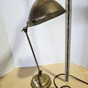 Antique Adjustable Brass Bankers Lamp Décor (Untested – Cord Damage)
