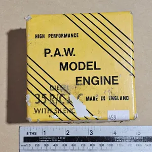 Vintage PAW 35 R/C Diesel Model Engine w/ Box & Instructions