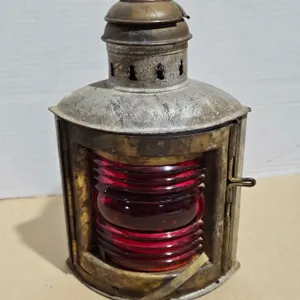 Vintage Perko Red Lens Marine Port Navigation Oil Burner Lantern