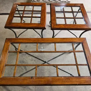 (3) Piece Living Room Table Set – Coffee Table 26”x 49.5”x19.5”h