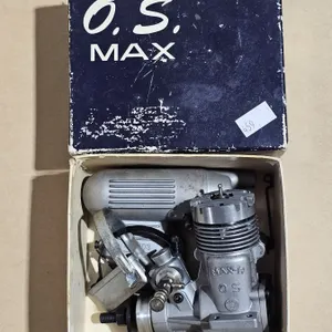 Vintage OS Max-H 40 Model Airplane Engine & Muffler w/ Box