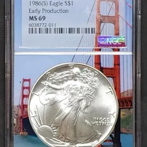 1986 (S) 1oz Silver Eagle NGC MS69 Special Slab