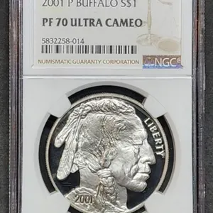 2001 P $1 Buffalo Proof Silver Dollar NGC PF70