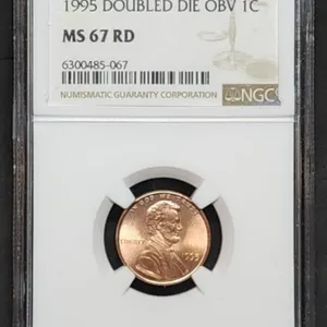 1995 Doubled Die Obv Lincoln Cent NGC MS67 RD