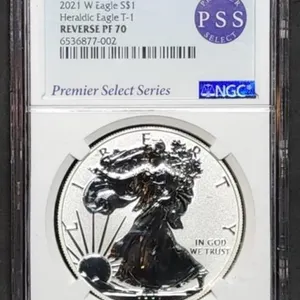 2021 W 1oz Silver Eagle NGC Reverse Proof 70 T-1