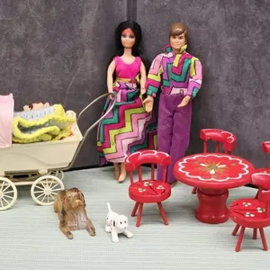 Vintage Mattel Rock Flowers Doll Family