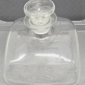 Vintage Blown Glass Square Ships Decanter