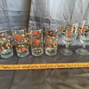 Vintage Autumn Harvest Glassware Set