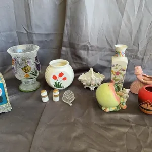 Vintage Ceramic Planters Glass Vases Collectible F