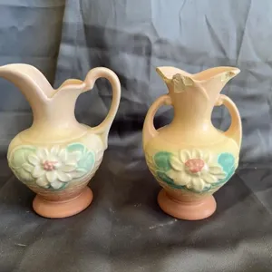 Vintage Hull Art Pottery Water Lily Vase And Ewer