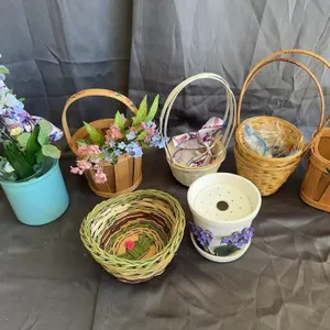 Collection of Assorted Woven Baskets and Ceramic P