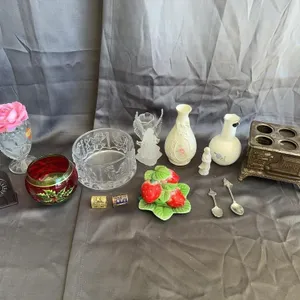 Vintage Decorative Glassware Porcelain and Cast Ir
