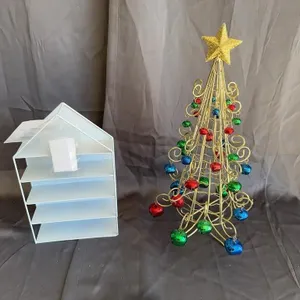 Modern White House Shelf and Wire Christmas Tree D