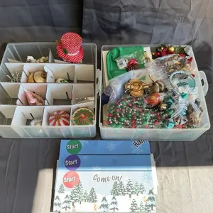 Vintage Christmas Ornaments and Garland Holiday De