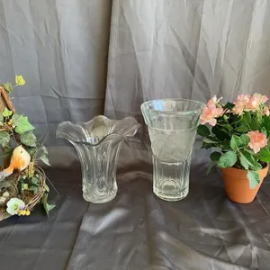 Decorative Glass Vases and Faux Floral Arrangement