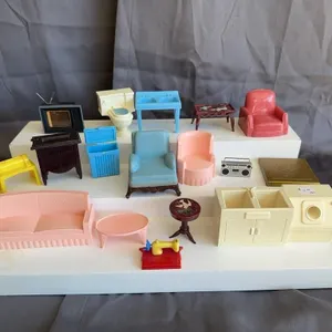Vintage Plastic Dollhouse Furniture Miniature Acce
